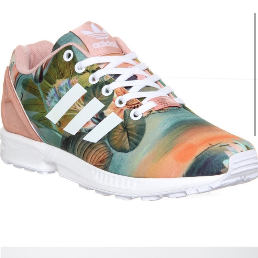 adidas ZX Flux Farm Curso d’Agua  Tropical Print Sneakers - Picture 3 of 14